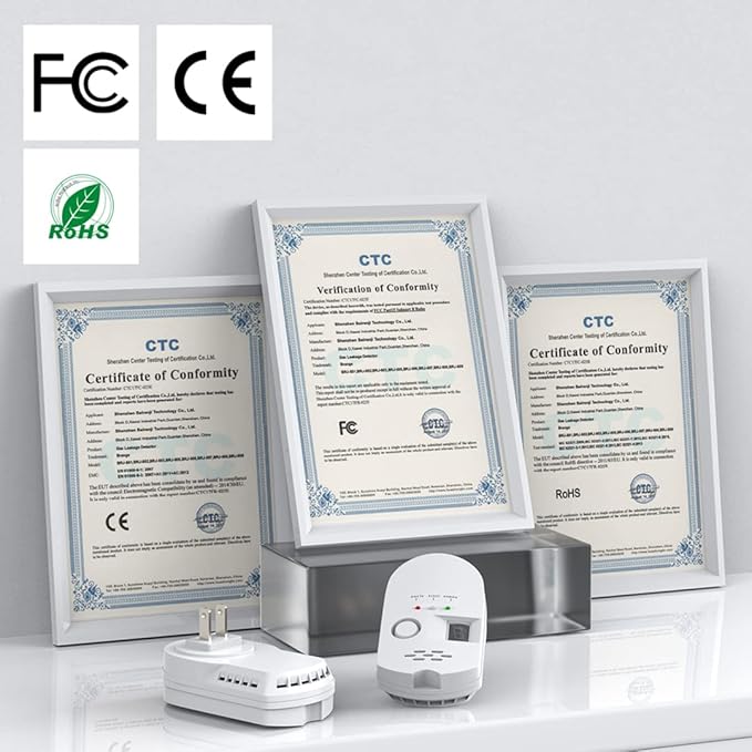 Natural Gas Leak Detector, Plug-in Propane Natural Gas Detector for Home Kitchen RV, Combustible & Explosive Gas Alarm for LPG, LNG, Methane (AC Power)