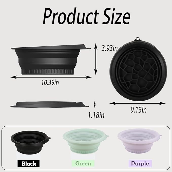 Face Ice Bath Bowl Mold With Built-In Icetray, Portable Foldable Silicone Dipping Water Facial Cold Immersion Therapy Plunge Bowl for Face Ice Bath Holder for Home And Travel (Black)