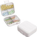 Small Travel Pill Box, Double Layer 7-Compartments Pill Organizer, 3.1" x 3.1" x 1.4" Portable Weekly Pill Case Container for Pocket, 7 Day Compact Medicine Holder for Vitamins, Fish Oils White