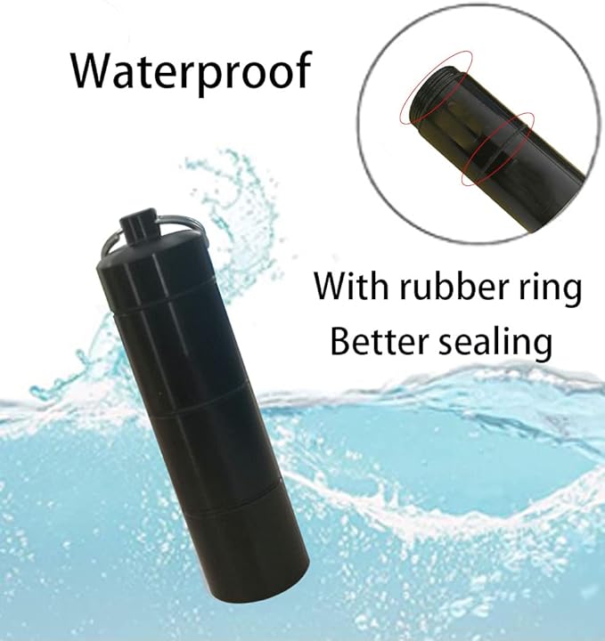 FAYALA Pill Disperser Waterproof 3 Days Pill Holder Travel Pill Container Portable Medicine Keychain Daily Airtight Pill Organizer（Black） (3 compartments)