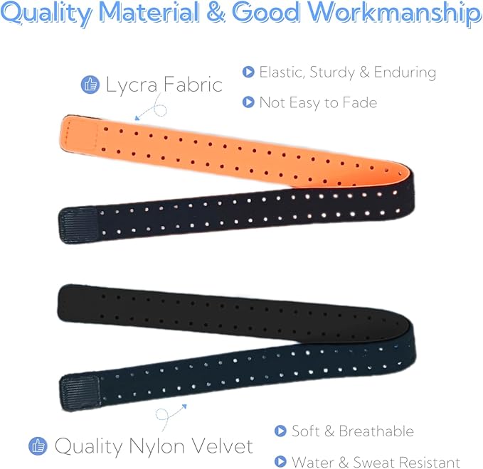 2 Pack Heart Rate Monitor Armbands, Elastic Straps Compatible with Orange Theory Fitness, OTF, OT Beat Burn, Polar Verity Sense, Wahoo, Comfortable & Secure Fit for Workouts