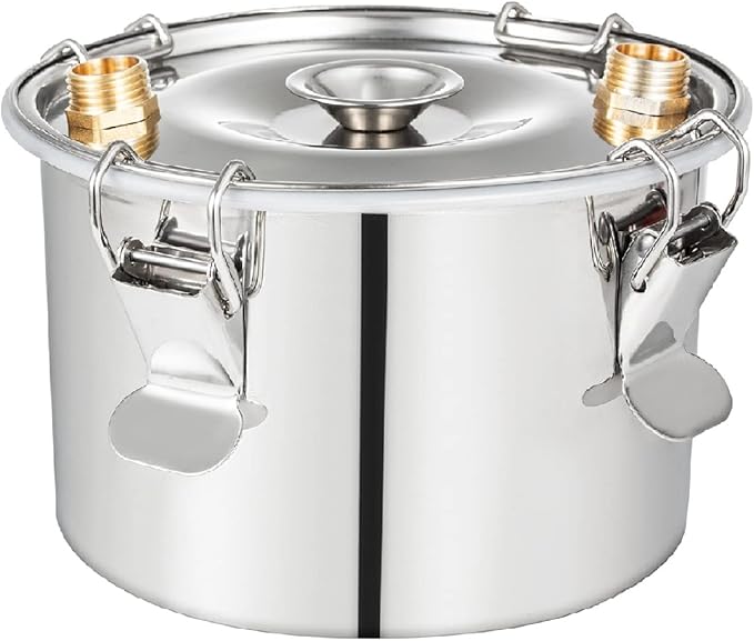 Distilling Kit Shine Still Home Brewing Distillery Kit 5 Gallon with Stainless Pot and Thumper Water Pump Copper Coil for Wine Making DIY Whisky Brandy Vodka