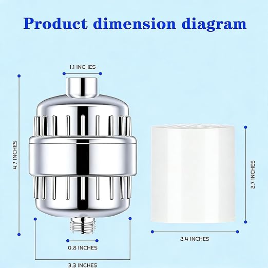 36 Stage Shower Filter with Vitamin C E for Hard Water with 3 Cartridges, High Output Universal Shower Head Water Softener Filter to Remove Itchy Skin, Dandruff and Eczema with