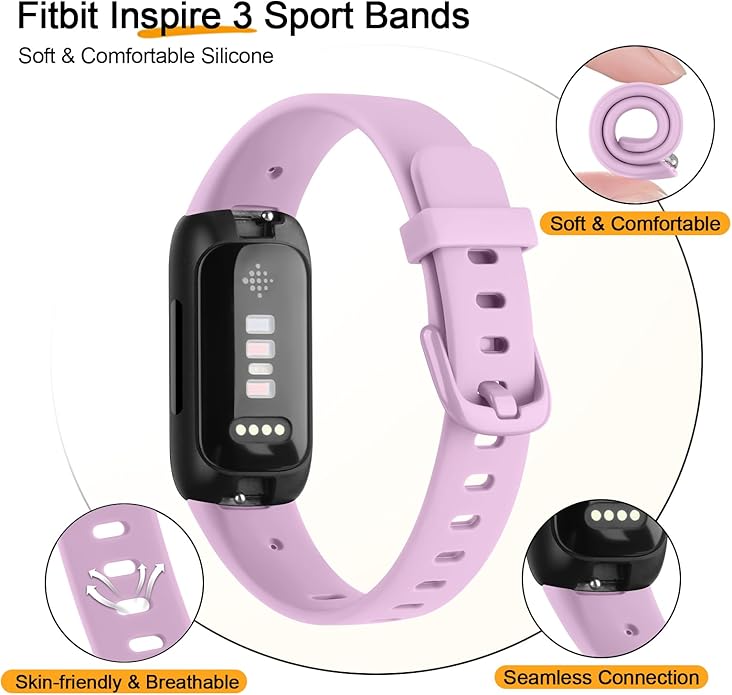 AK Band Compatible with Fitbit Inspire 3 Bands for Women Men, Adjustable Replacement Sport Wristbands Straps for Fitbit Inspire 3 Fitness Tracker