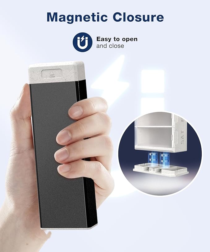 HEIYING Pill Organizer with Aluminum Shell for One Week Capacity, Portable 7 Compartments Pill Box Container to Hold Vitamin, Medicine, Supplements