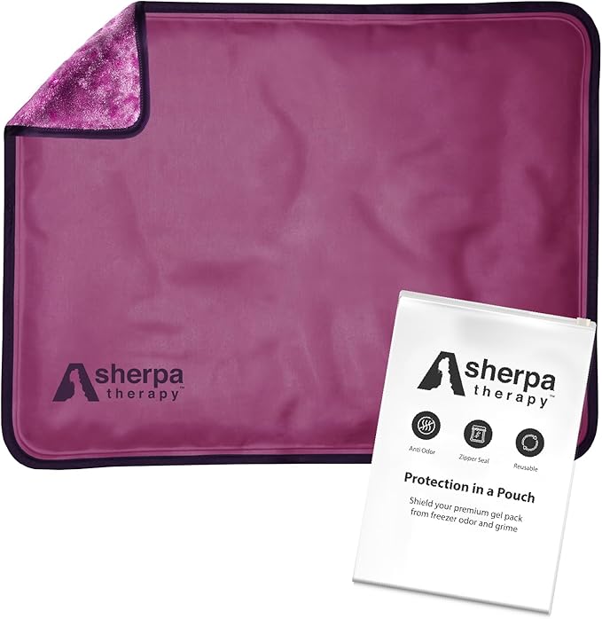 Large Ice Packs for Injuries Reusable - Soft Gel Hot and Cold Packs for Injuries, Hip, Shoulder, Back Pain Relief - 12" x 15" - Purple