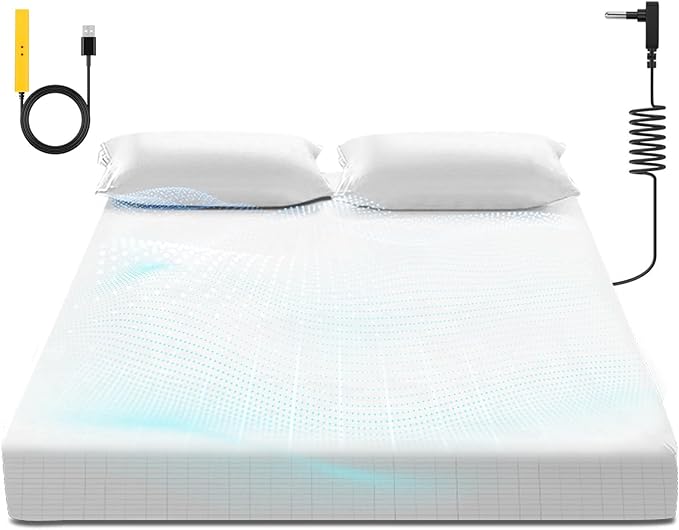 Grounding Sheet, 90% Organic Cotton+10% Pure Silver Organic Fitted Grounded Sheet for Improved Sleep, Earth Connecting Bedding - Healthy Sleep Therapy (White, (60.1 * 80 * 15inch))