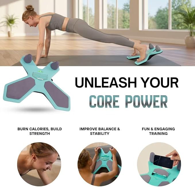 Plank Board,Wobble Balance Board for Core Workout,Push Up Board With Smart Phone Holder,Portable Pushup Board Training Equipment, Gym Accessories for Men & Women