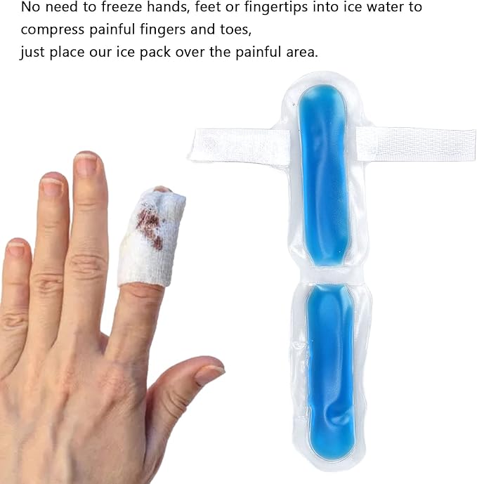 Ejoyous Finger Ice Pack, 3.1in Hot Cold Compress, Lightweight Gel, Blue, Wrap Style, For Finger Injuries, Arthritis, Sports Injuries