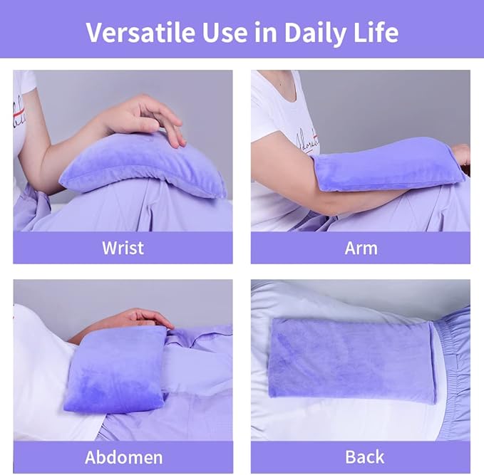 UNI-GO Silica Beads Microwave Heating Pad for Hot Compress and Cold Compress, No Smell, Reusable Microwavable Heating Pad for Back, Neck, Shoulder, Leg, Muscle Ache & Cramps. (Violet-6"x12")