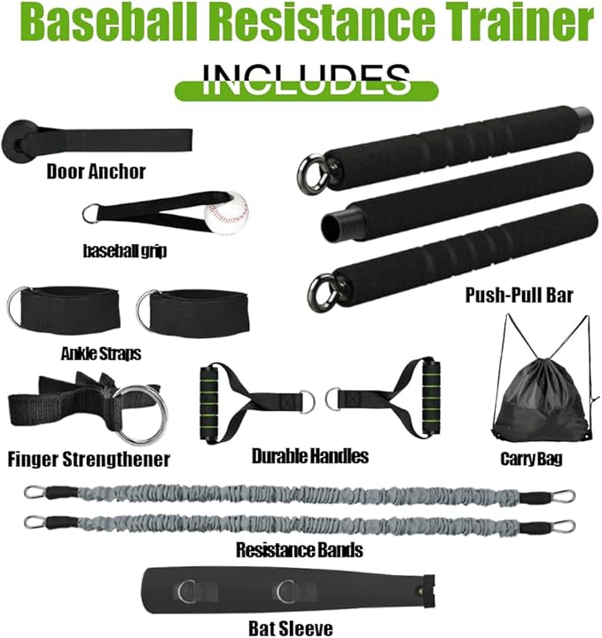 Baseball Resistance Trainer,Training Aid for Baseball Softball Pitchers,Interchangeable Grips to Build Arm Strength,Arm Bands for Baseball Players,Baseball Throwing Trainer,Great to Warm-Up
