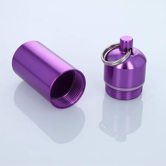 Micro Key Chain Waterproof Compartment Portable Storage Container, Pink