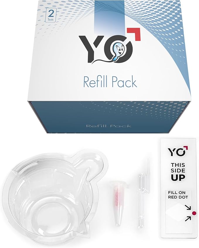 Refill Kit | 2 Additional Tests for YO Home Sperm Test | Motile Semen Analysis | YO Testing Device NOT Included - Refill Pack Only | Choose: 4 Pack, 2 Pack