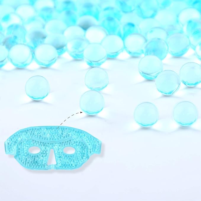 Ice Face/Eye Mask for Woman Man, Heated Warm Cooling Reusable Gel Beads ice Mask with Soft Plush Backing,Hot Cold Therapy for Facial Pain,Sleeping,Swelling,Migraines, Headaches,Stress Relief[Blue]