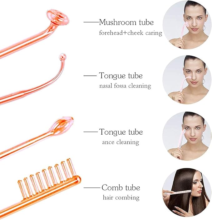 Elitzia Electrode Wand Glass Tube Orange Handheld Spare Parts 4Pcs ETHB03
