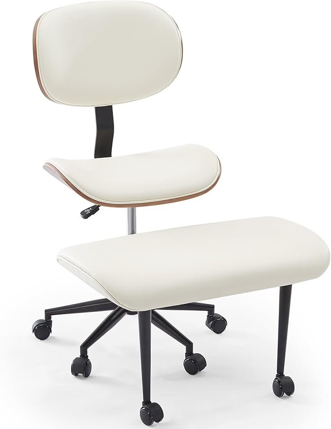 Bestier Ergonomic Cross Legged Office Chair,Height Adjustable Seat for ADHD, Meditation Office Chair for Short Women, 360° Swivel Adjustable Height for Pregnancy Yoga Kneeling Meditation White