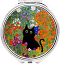 3 Compartments Detachable Mini Pill Case for Purse Pocket, Travel Pill Organizer, Small Portable Metal Pill Box with, Three Times a Day Pill Container for Children, Men and Women - Cat in The Flowers