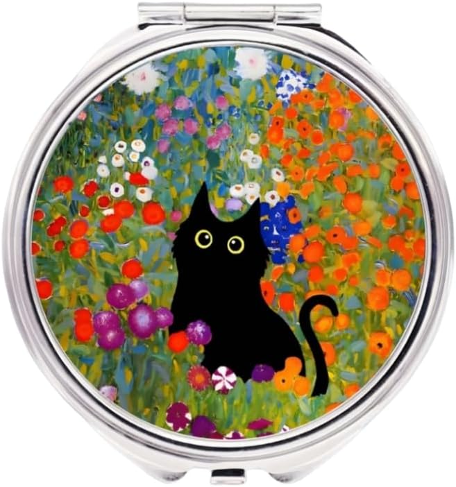 3 Compartments Detachable Mini Pill Case for Purse Pocket, Travel Pill Organizer, Small Portable Metal Pill Box with, Three Times a Day Pill Container for Children, Men and Women - Cat in The Flowers