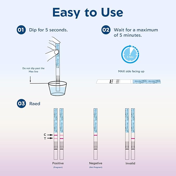 MomMed Early Detection Pregnancy Test, 15 Pack HCG Pregnancy Test Strips, Individually-Sealed Pregnancy Tests,Pregnancy Tests,99% Accurate (No Urine Cup)