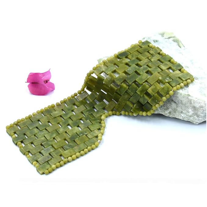 Natural Jade Eye Mask Anti-Aging Facial Sleeping Eye Mask Hot or Cold Therapy Blindfold for Puffy Eyes, eye masks for dark circles and puffiness Massage Tool