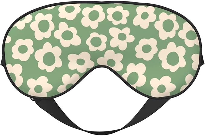 Vintage Groovy Flowers Sleep Mask Eye Mask with Adjustable Strap Eye Sleep Shade Cover Blocks Light for Women Men Airplane Travel Nap