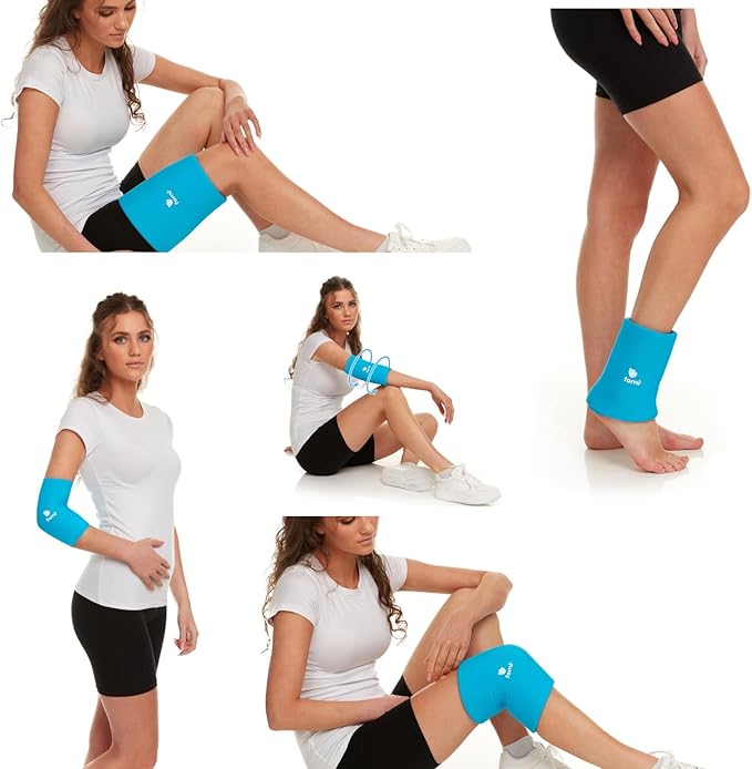 FOMI Hot Cold Gel Ice Compression Sleeve | Premium Flexible Wrap | 360 Degree Solid Gel Cooling Pack for Knee, Shin, Ankle, Foot, Arm, Elbow, Hamstring Pain Relief | XLarge – 9.25''; 17-21'' Opening