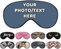 AMAPARK Customized Funny Sleep Mask Personalized with Photo Text Logo Sleeping Masks, Custom Gift for Her Him Men Women, Indigo Blue