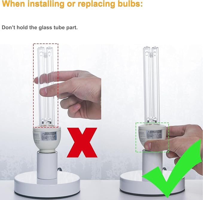 25 Watts UVC Light Bulb Ozone Free, UV Light for Bedroom/Bathroom/Closet/Kitchen, 253.7nm Wavelength Covers up to 400sq.ft, E26 110V CTUV-25