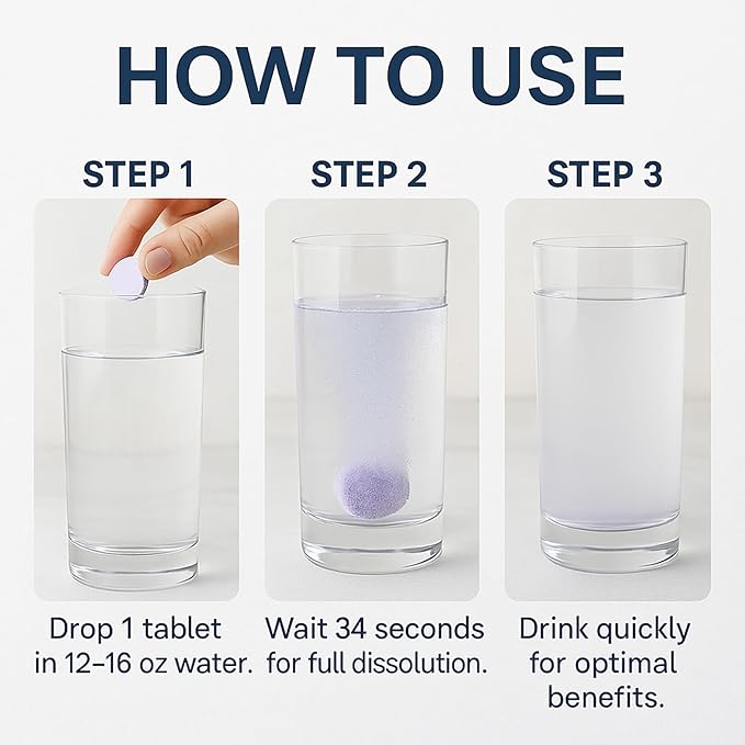 Ruolai H2pure Hydrogen Tablets – H2 Tabs – Fast-Dissolving Hydrogen Supplement for Cellular Hydration, Detox, Liver & Mental Clarity – Caffeine-Free, Vegan (Lemon-Lime)