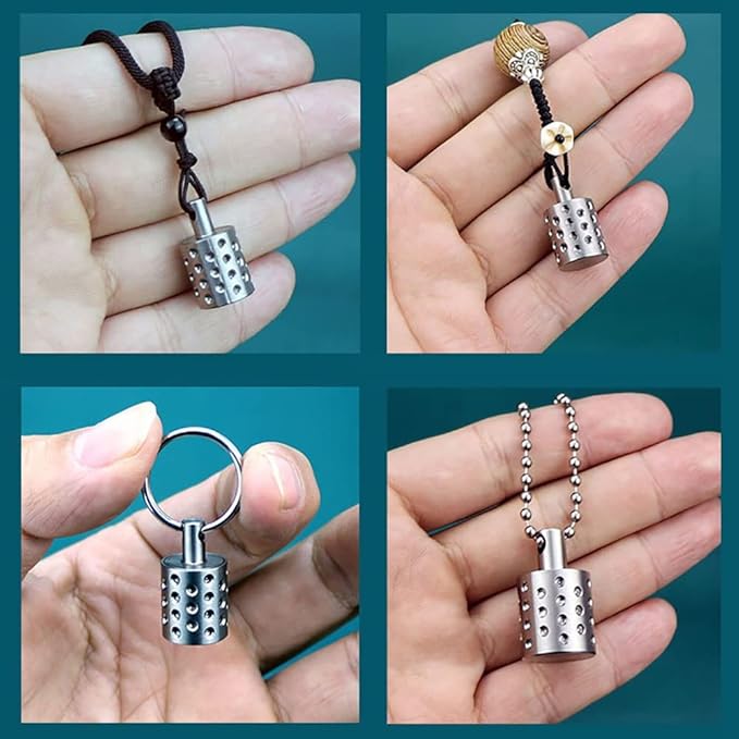 Titanium Pill Container Keychain Waterproof Pill Holder Portable EDC Pill Fob Box Case Organizer for Daily Outdoor Camping Travel (1 Compartment)