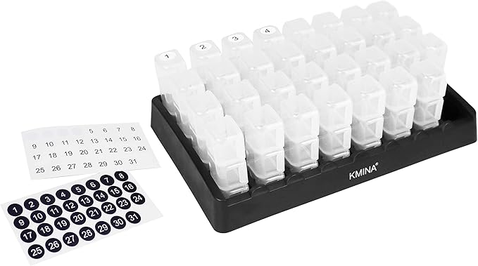 KMINA Monthly Pill Organizer 3 Times a Day, Vitamin Box Large, 31 Day Tablet, Elderly, Medication Organizer