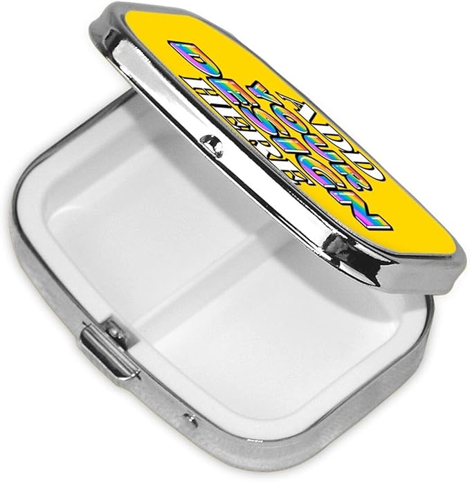 Custom Pill Container, Medicine Pill Box Case Organizer Travel Pill Holder Vitamin for Purse Med Wallet Portable Mini Pastillero, Square Gold Personalized Gifts