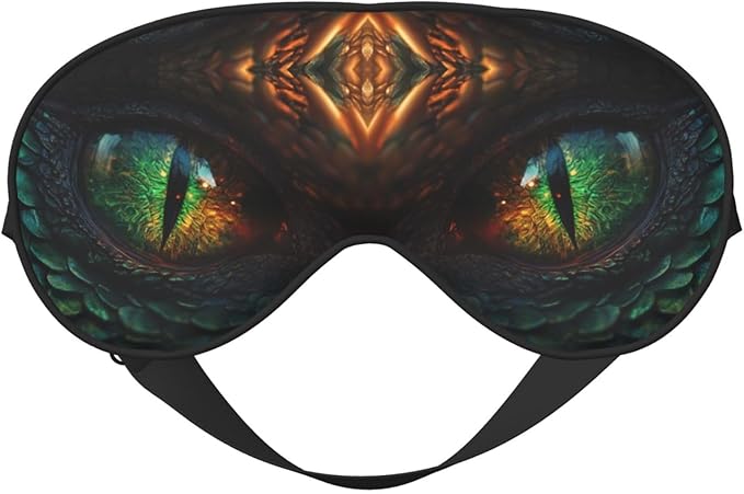 Dragon Eye Sleep Mask Eye Mask with Adjustable Strap Eye Sleep Shade Cover Blocks Light for Women Men Airplane Travel Nap