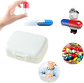 A-parts Pill Case Portable Waterproof Divided Vitamin Medicine Pill Box Tight Lock 6 Compartment for Daily Using, Color Off-White