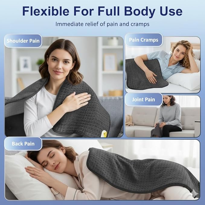 Extra Large Heating pad 40"x20" XXXL Electric Heating Pads for Back Pain Muscle Pain Relieve, Ultra-Soft Moist & Dry Therapy Heat Pad with 3 Timer Settings 10 Heat Settings