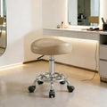 Saddle Stool, Adjustable Height Ergonomic Swivel Chair with Wheels, PU Leather Saddle Seat with Ring Pedal for Salon, Massage, Clinic, Lab, and Office