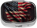 Travel Pill Organizer Portable Pill Case 2 Compartments American Flag Art Small Pill Box Mini Daily Medicine Organizer Box