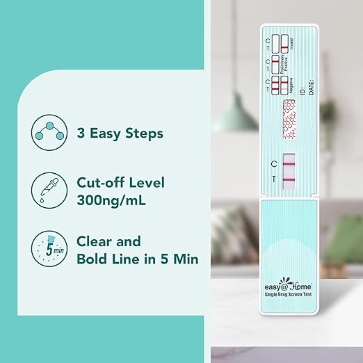 Easy@Home Single Drug Screen Test: 5 Pack Cocain Urine Drug Test Kits, Instant COC Panel Testing for Home Use, 300 ng/mL Cutt-Off Level Cocaine Test Kit, EDCO-114