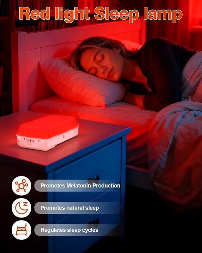 Red Light Therapy for Face and Body, Portable Red Light Therapy Panel, 660nm Red Light and 850nm Infrared Light for Pain Relief, Skin Care, Red Light for Sleep, Rechargeable and Great for Travel