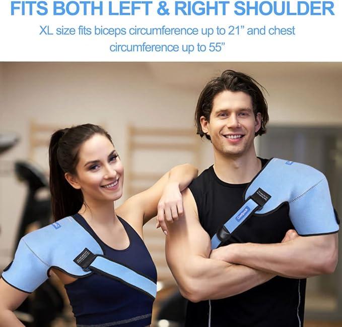 3D XL Shoulder Ice Pack Wrap, Shoulder Brace with Ice Pack Hot Cold Therapy for Sports Injuries, Bursitis, Tendinitis, Surgery Recovery, Rotator Cuff Arm Pain Relief