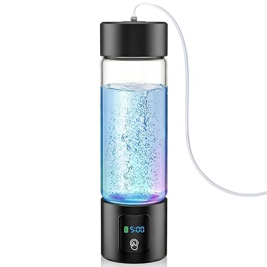 Hydrogen Water Bottle Generator with Display - 5-Min 3000PPB+ Nano Bubble H2 Infusion - pH7.8 Alkaline Water, 460ml Leak-Proof Design with Type-C Charging, Suitable for Fitness, Outdoor and Office Use