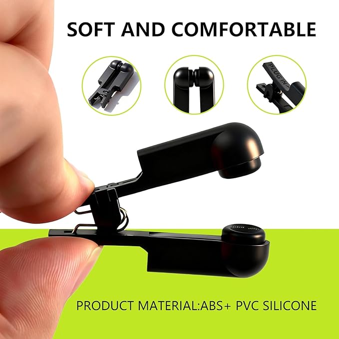 Ear Clip Electrodes,Rubber Ear Clip Accessories Compatible for Tens 7000,(Black)
