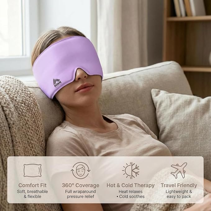 RBX Migraine Relief Cap Hot and Cold Headache Relief Cap Gel Mask, Hangover Headache Relief