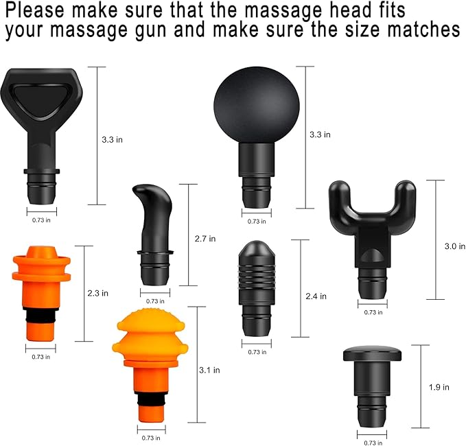 Massage Gun Heads for Hypervolt Go, Replaceable Massager Gun Attachment 8 Different Muscle Massager Heads Deep Tissue Percussion Plug and Play Salon Tools Home Pain Relief New Upgrade Massage Head