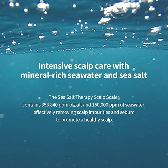 GROWUS Sea Salt Therapy Scalp Scaler - Salicylic Acid, Niacinamide, Dexpanthenol, Exfoliating, Deep Cleansing, Free from Paraben and Sulfate, 2 in 1 Shampoo for Itchy and Oily Scalp (8.8 Oz / 250g)
