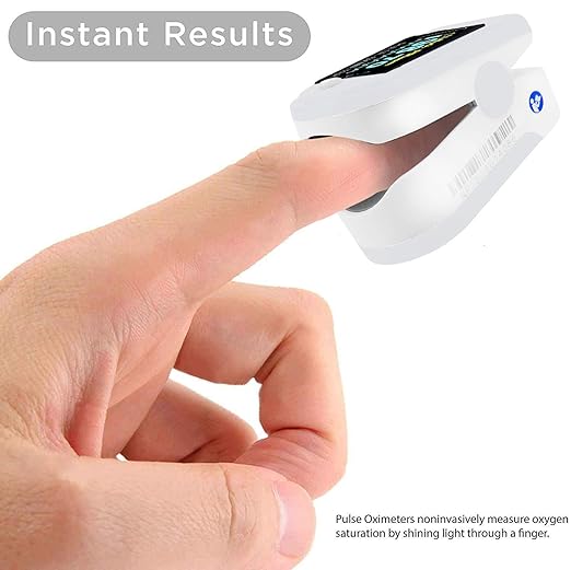 FL-350 Pulse Oximeter with Carrying Case & Batteries & Lanyard, White