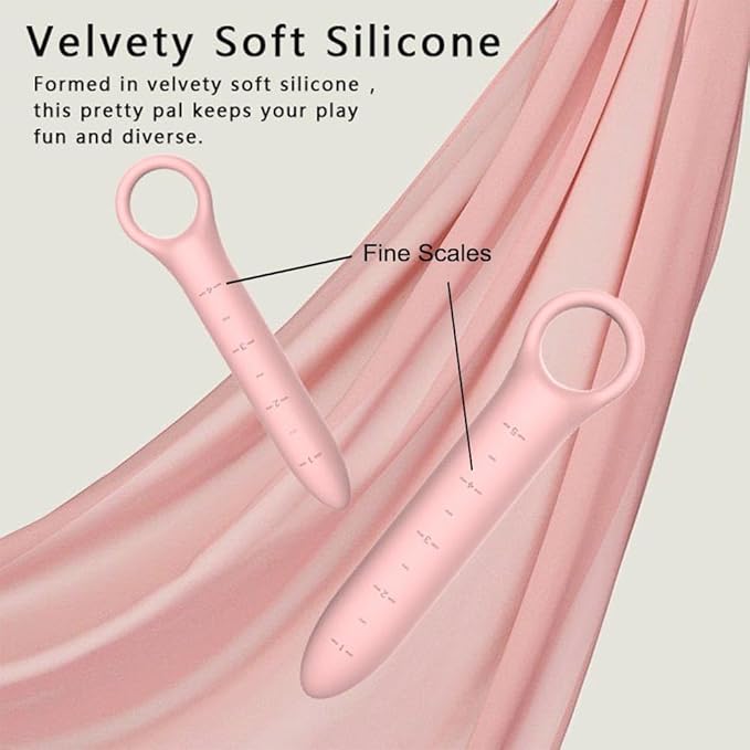 Silicone Dilators for Pelvic Floor for Women with Fine Scales, 5-Pack Pink with Storage Bag, Pelvic Wand Massager, Pelvic Floor Muscle Trainer, Pelvic Floor Strengthening Device