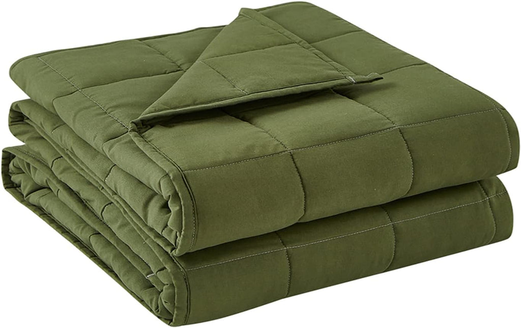BB BLINBLIN Weighted Blanket Heavy Blanket for Cool & Restful Sleep, Premium Soft Material and Glass Beads (Veridian Green, 60''x80'' 17lbs), Suit for Adult (~160lb) Use on Queen/King Bed