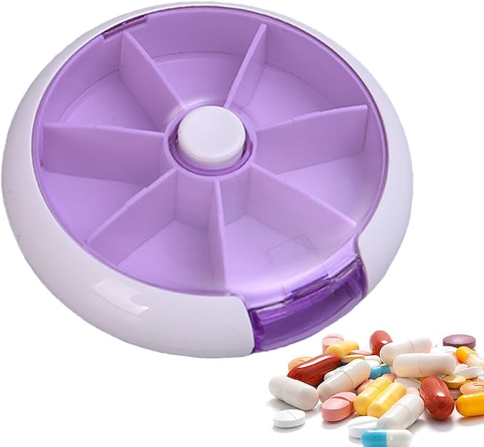 Weekly Round Pill Box - Round Weekly Pill Storage Box, Weekly Pill Organizer, Fruit-Shaped Design Storage Supplies for, Candy, Pills, and Other Items