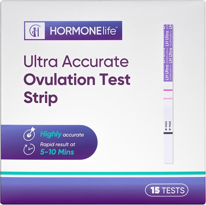 Ultra Accurate LH Ovulation Test Strips – Predict Fertile Window with LH Level Tracking, Easy Home Use, 15 Tests